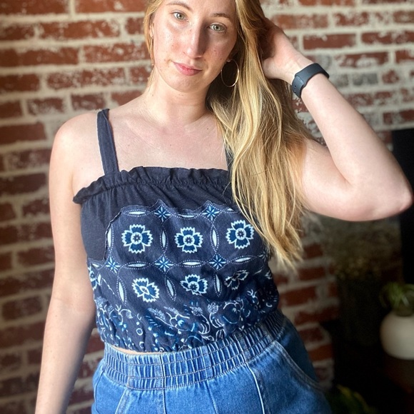 We the Free Free People Blue Floral Tank Top - Picture 5 of 8